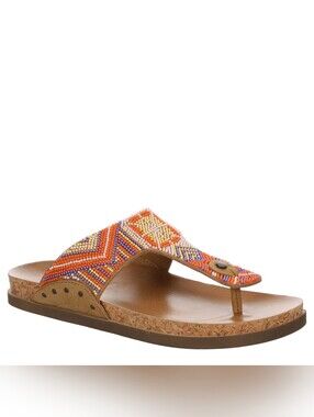 NIB! Blowfish Malibu Lyric Beaded Orange Casual Women’s Thong Sandal 9